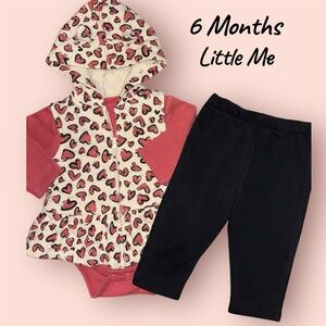 Little Me Pink Heart Hoodie Set
